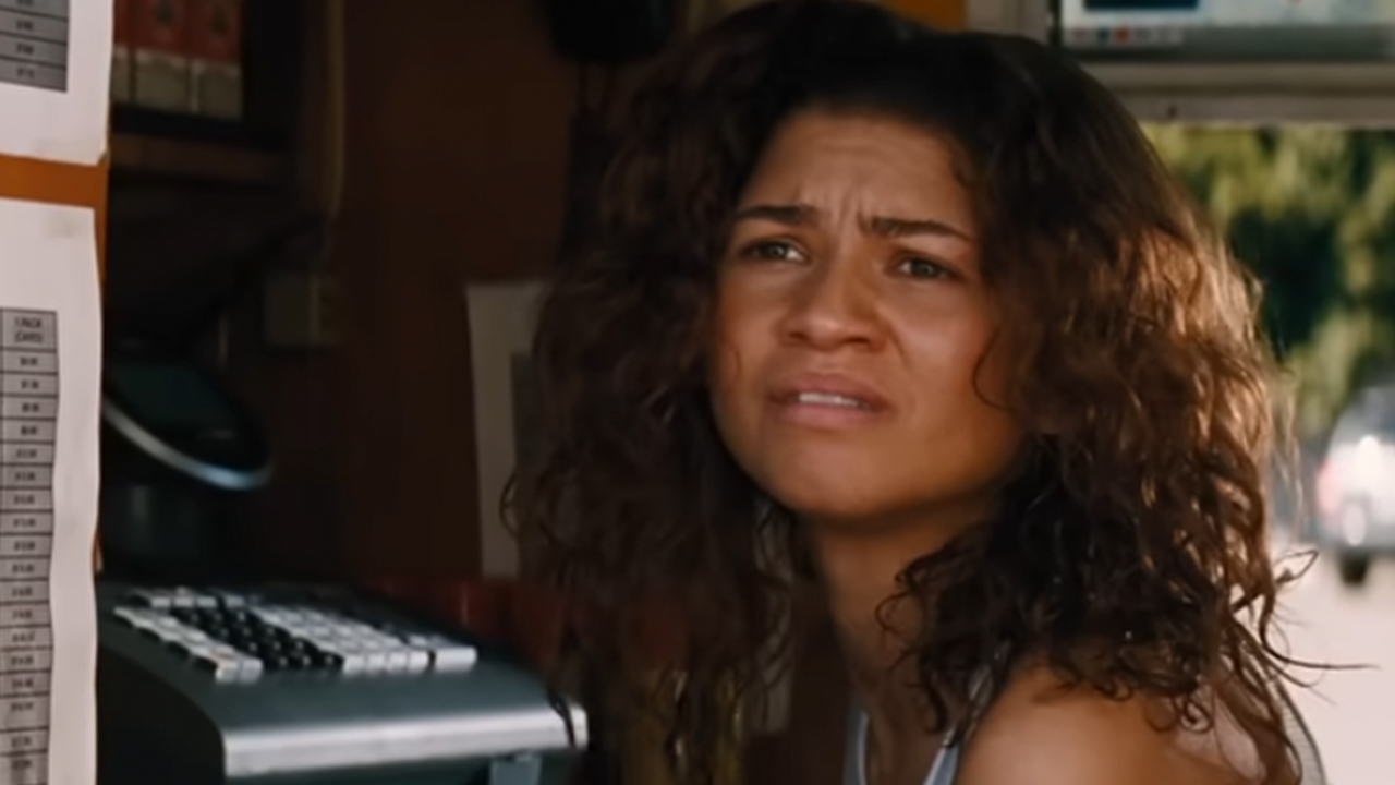 Zendaya looking pained in Euphoria