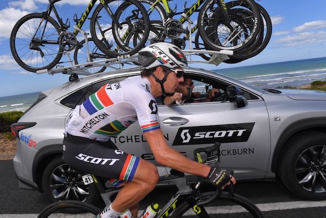 Tour Down Under winner Daryl Impey (Mitchelton-Scott) in his South African national champion's jersey