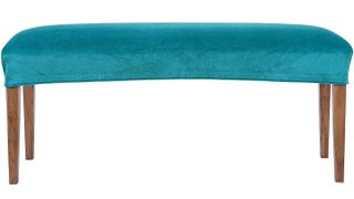 teal velvet stretch bench cover