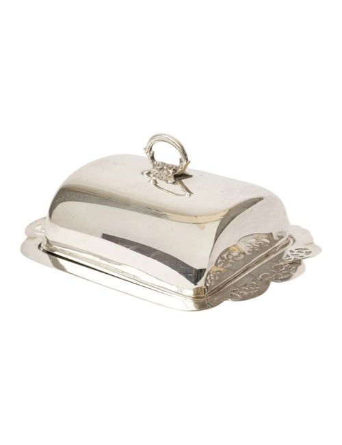 1920s English Silver-Plated Butter Dish