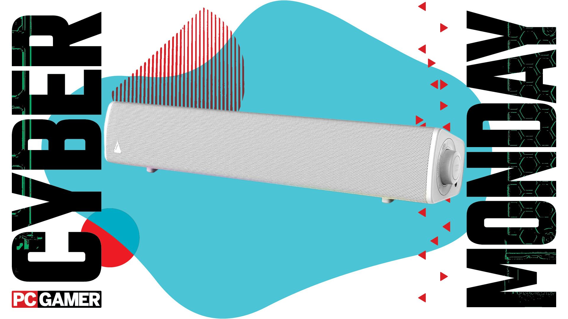 Creative Sound Blaster GS3 on a blue Cyber Monday background