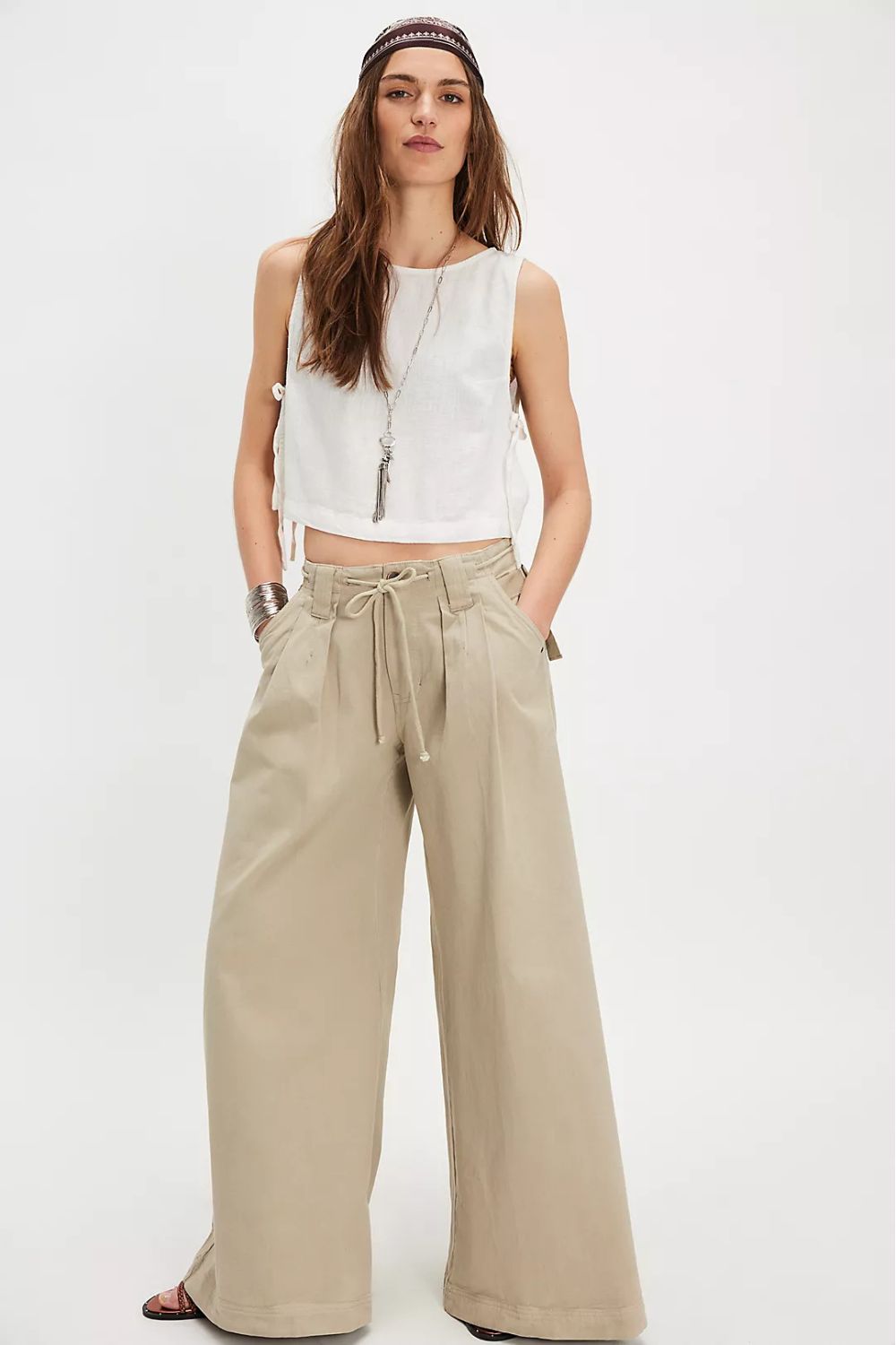 Free People Julien Wide-Leg Chino Trousers