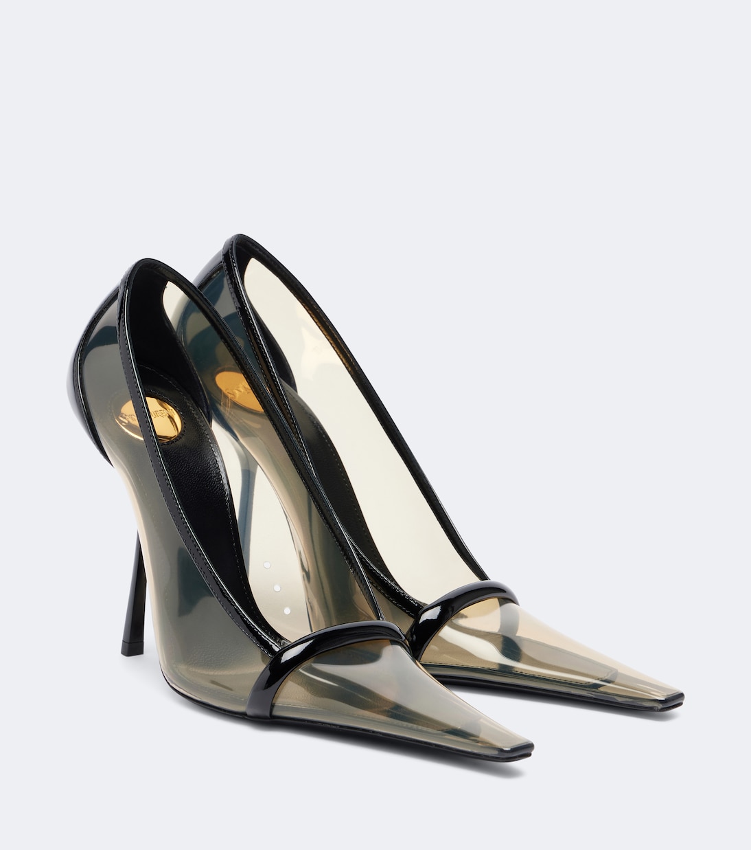 Brigitte Leather-Trimmed Tpu Pumps in Transparent - Saint Laurent