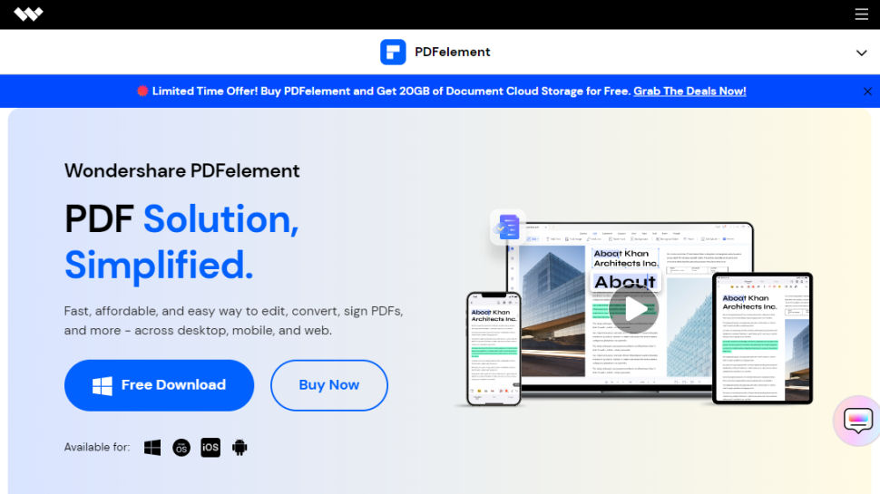 PDFelement website screenshot