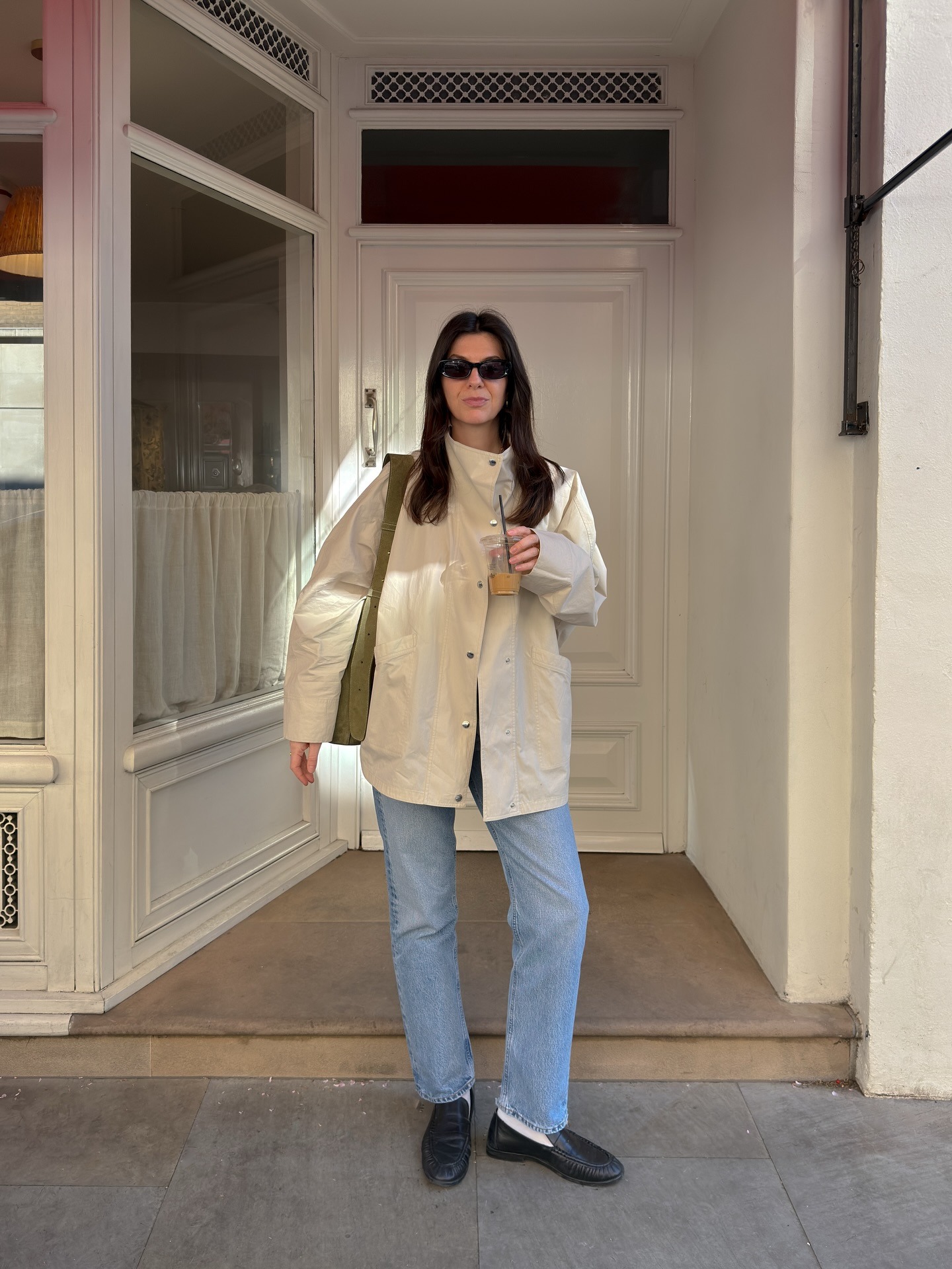 Francesca wearing a Toteme jacket