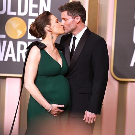 Hilary Swank and Philip Schneider attend the 80th Annual Golden Globe Awards at The Beverly Hilton on January 10, 2023 in Beverly Hills, California.