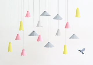 Pastel coloured hanging lights