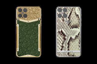 Caviar iPhone 12 Pro in 'Emerald' and 'Natural Python'