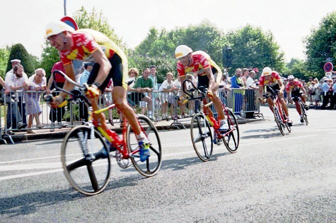 The Ariostea team won the TTT in the 1991 Tour