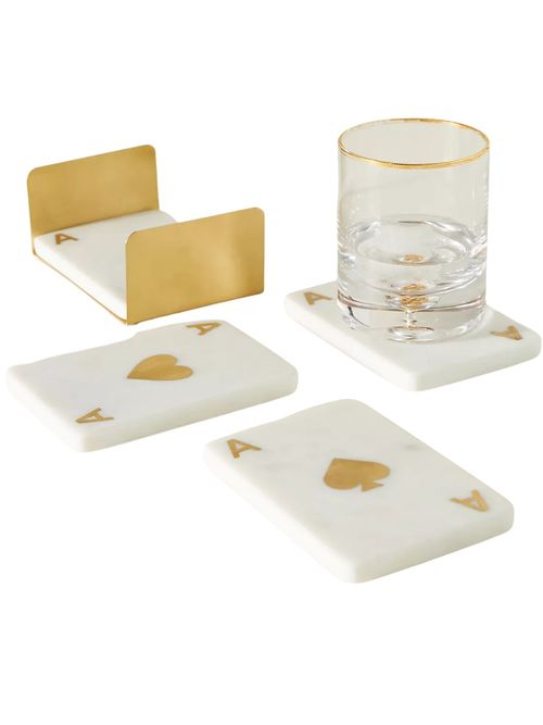 Ace Marble Coasters, Set of 4