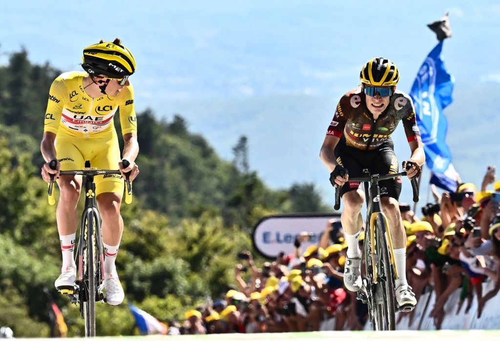 Jonas Vingegaard was pipped by Tadej Pogacar at the last atop La Planche des Belles Filles