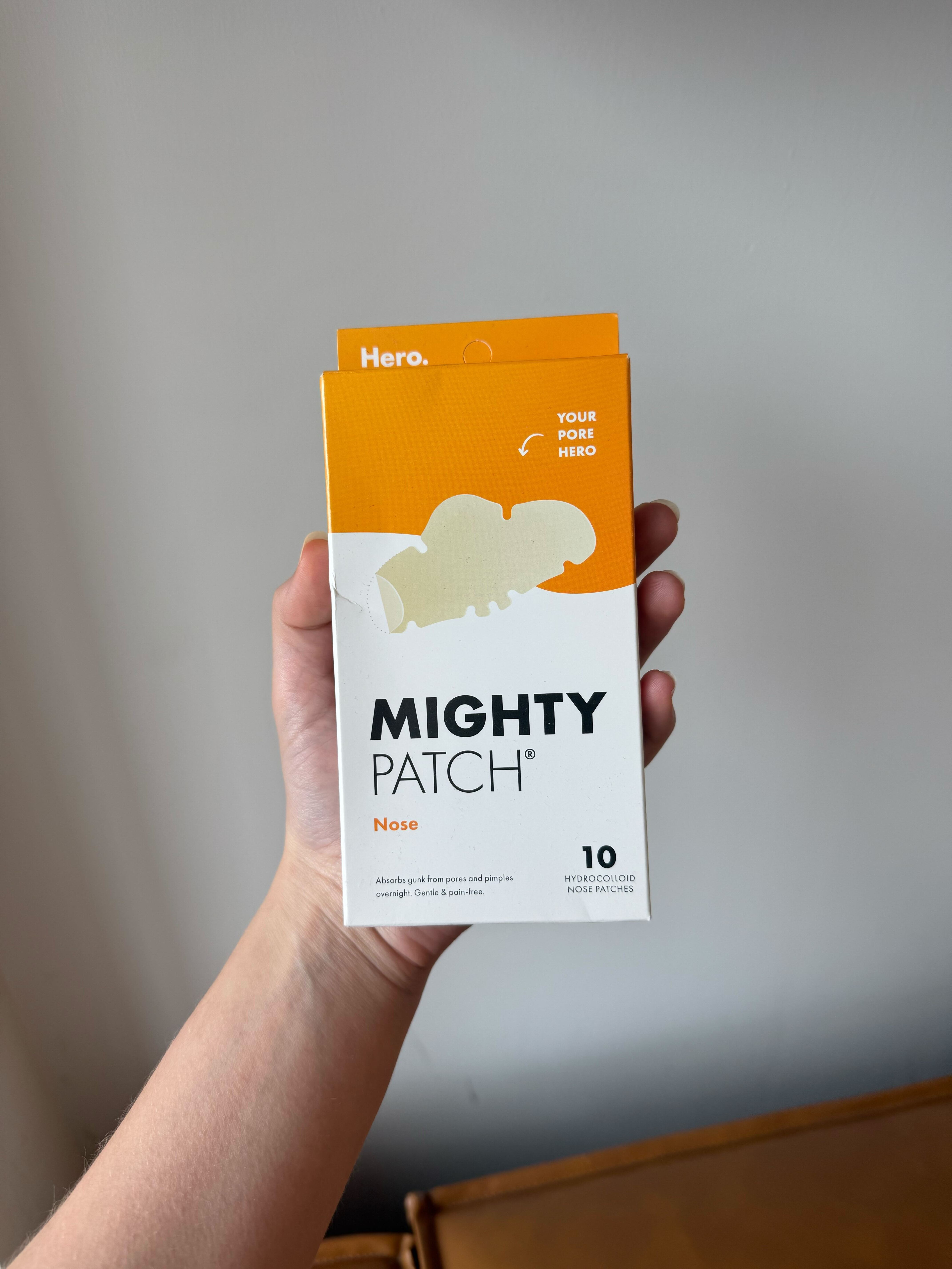 Jamie Schneider testing Hero Cosmetics Mighty Patch Nose