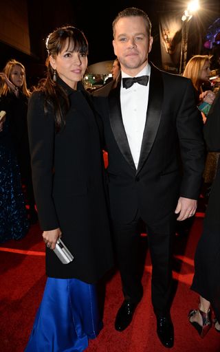 Luciana Barroso & Matt Damon At The BAFTA Awards 2016