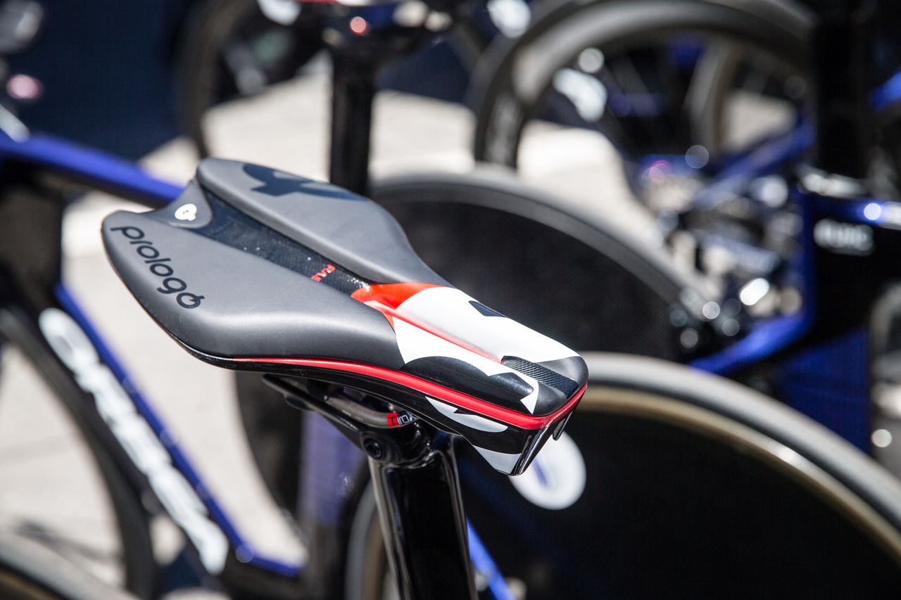 Prologo's Tgale PAS TiroX adorns a United Health Care Orbea