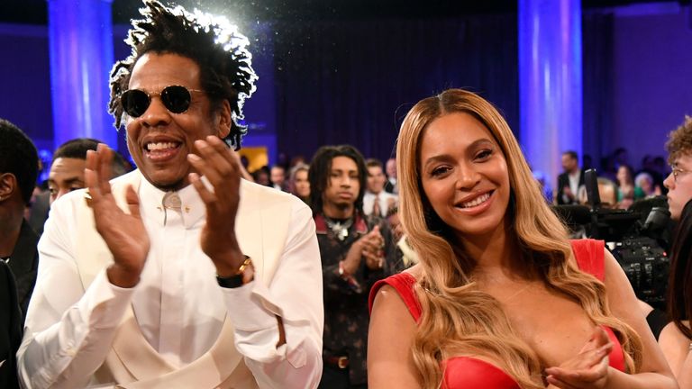 Jay Z and Beyoncé at the pre-Grammy gala