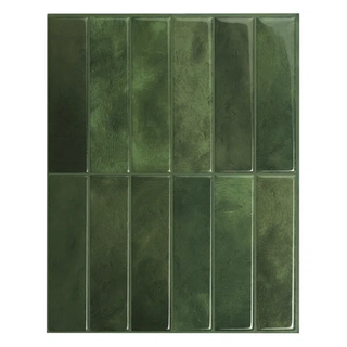 green tile backsplash