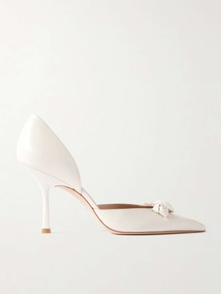 Rosie D'orsay Appliquéd Leather Point-Toe Pumps