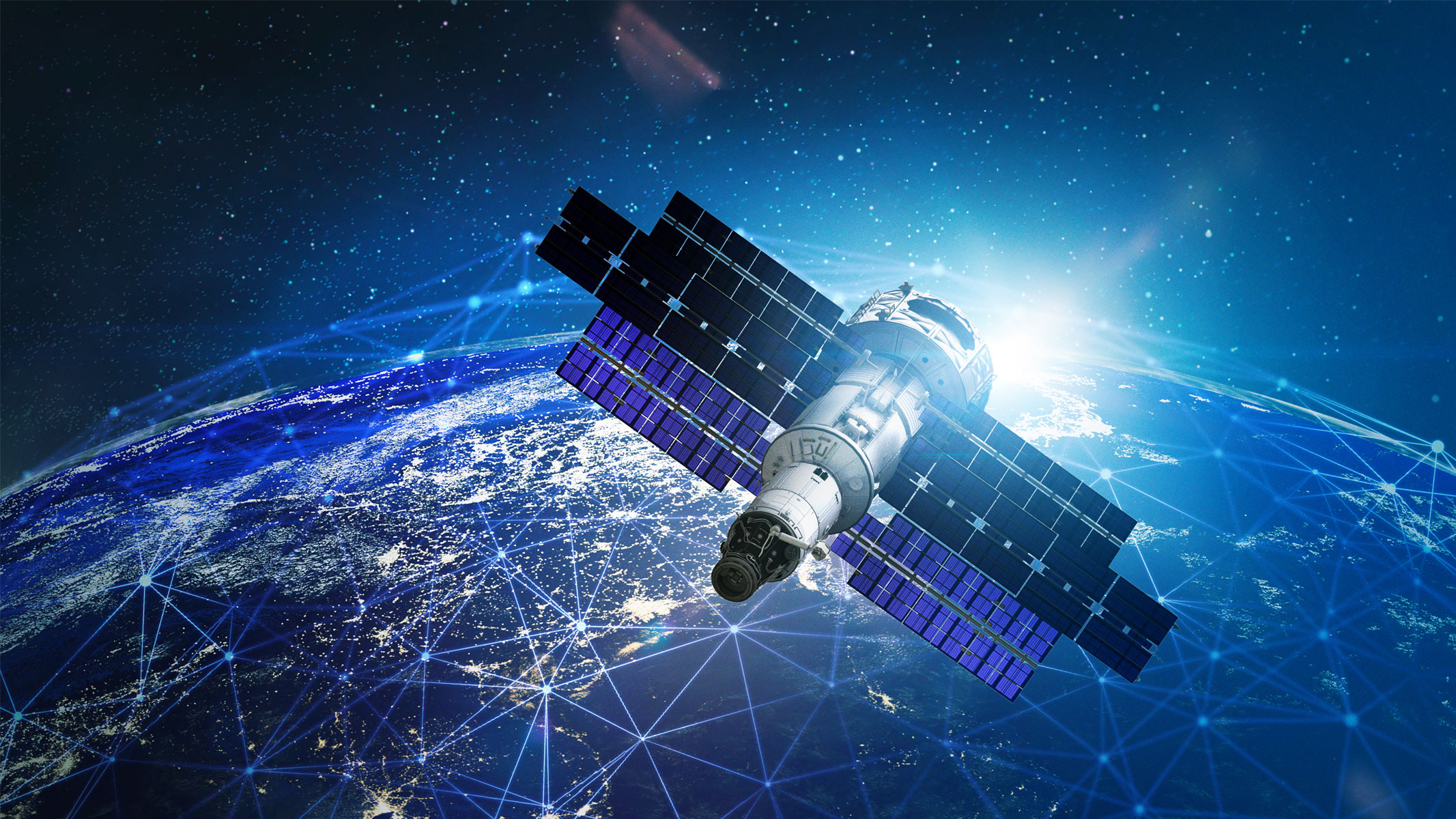 Artist's depiction of a satellite orbiting Earth.