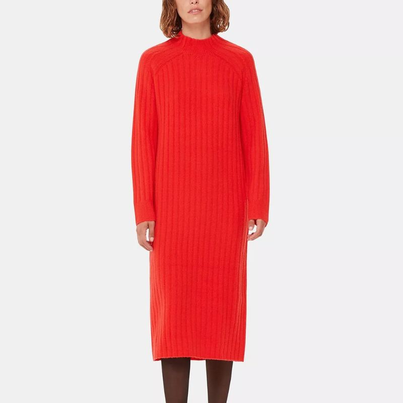 Whistles , Ribbed Knitted Midi Dress