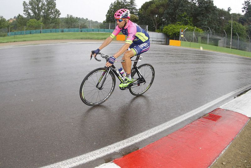 Diego Ulissi (Lampre Merida) on the F1 race track