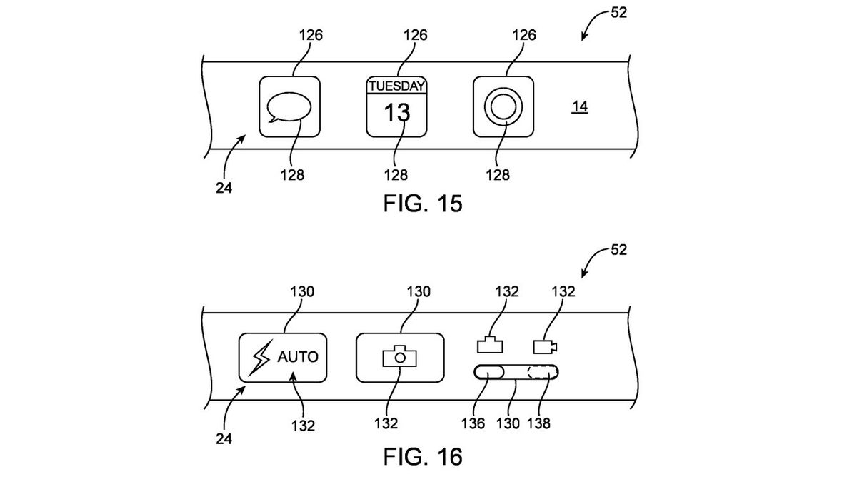 Apple patent showing a side-mounted iPhone display