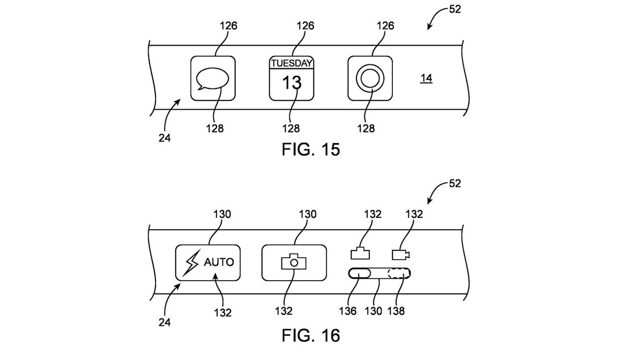 Apple patent showing a side-mounted iPhone display