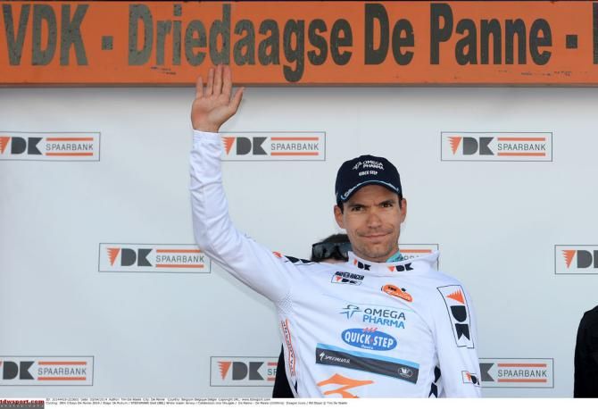 Gert Steegmans (Omega Pharma-Quick Step) in the leader's jersey