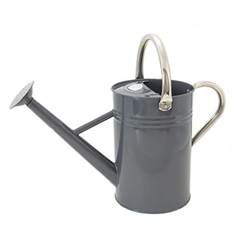 Kent & Stowe Cool Grey Galvanised Steel 4.5l Metal Watering Can, Rust-Resistant, Classic Styled Garden Tool