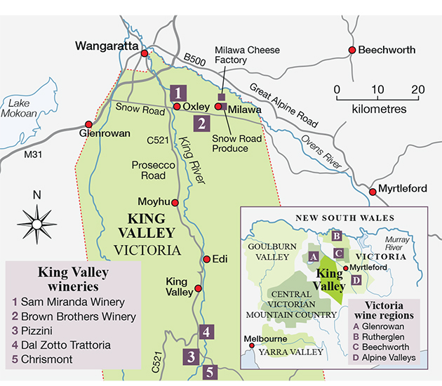 King Valley map