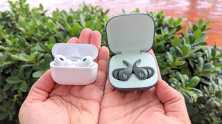 Beats Fit Pro and Apple AirPods Pro 2 side-by-side