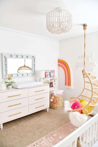 IKEA Tarva hacks pink and gold dresser for children's room