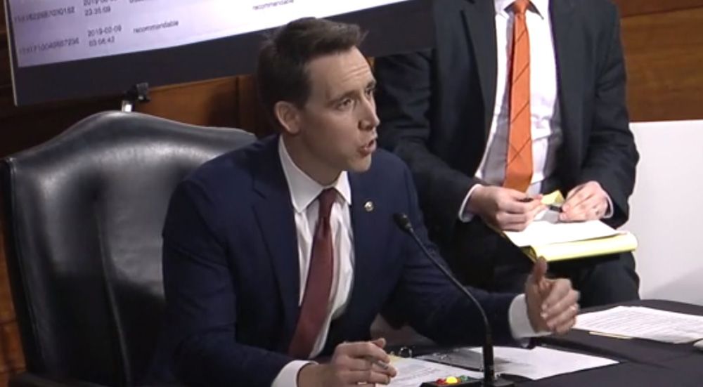 Screenshot of Josh Hawley