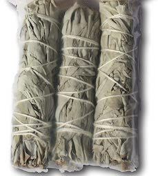 NewAge Smudges and Herbs MCWS3 California Mini Sage Wands, 3-Inch, Pack of 3, White