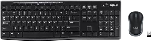 Logitech Mk270 Full Size Wireless Keyboard and Mouse Combo - Black