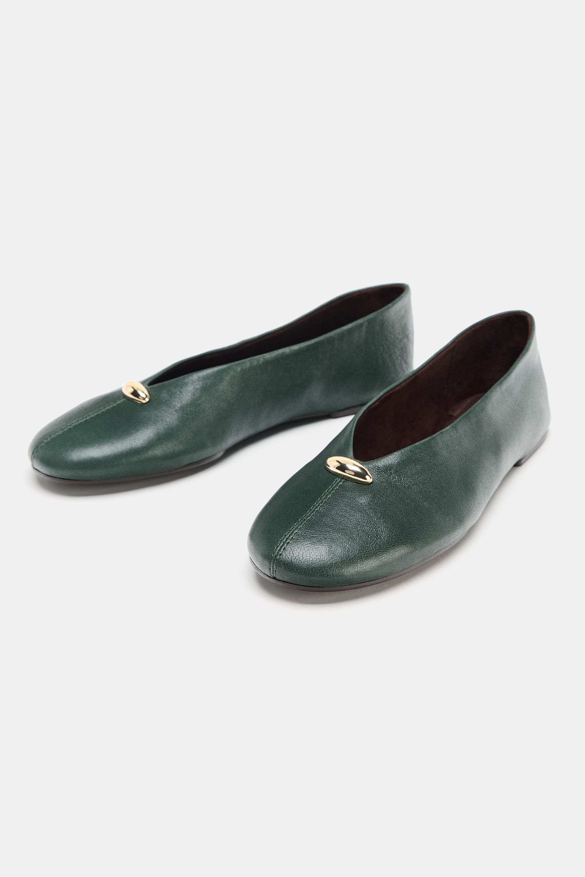Leather Ballet Flats With AppliquÉ