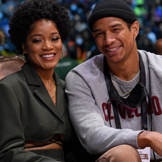 Actress, Keke Palmer and Darius Jackson attend the NBA x HBCU Classic Presented by AT&T as part of 2022 NBA All Star Weekend on Thursday, February 19, 2022 at Wolstein Center in Cleveland, Ohio.