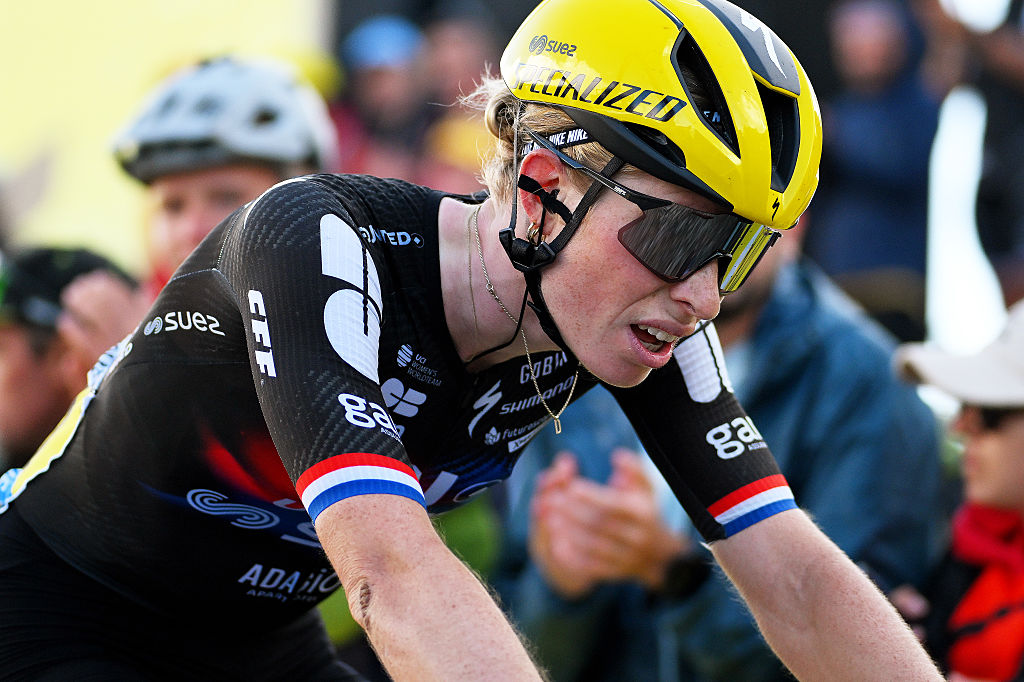 Demi Vollering finishes fourth on stage 8 atop the Col de la Madeleine at the Tour de France Femmes
