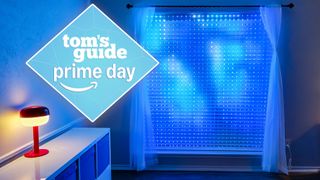 The Govee Curtain Lights Pro installed on a window with a Tom's Guide Prime Day deals badge on top
