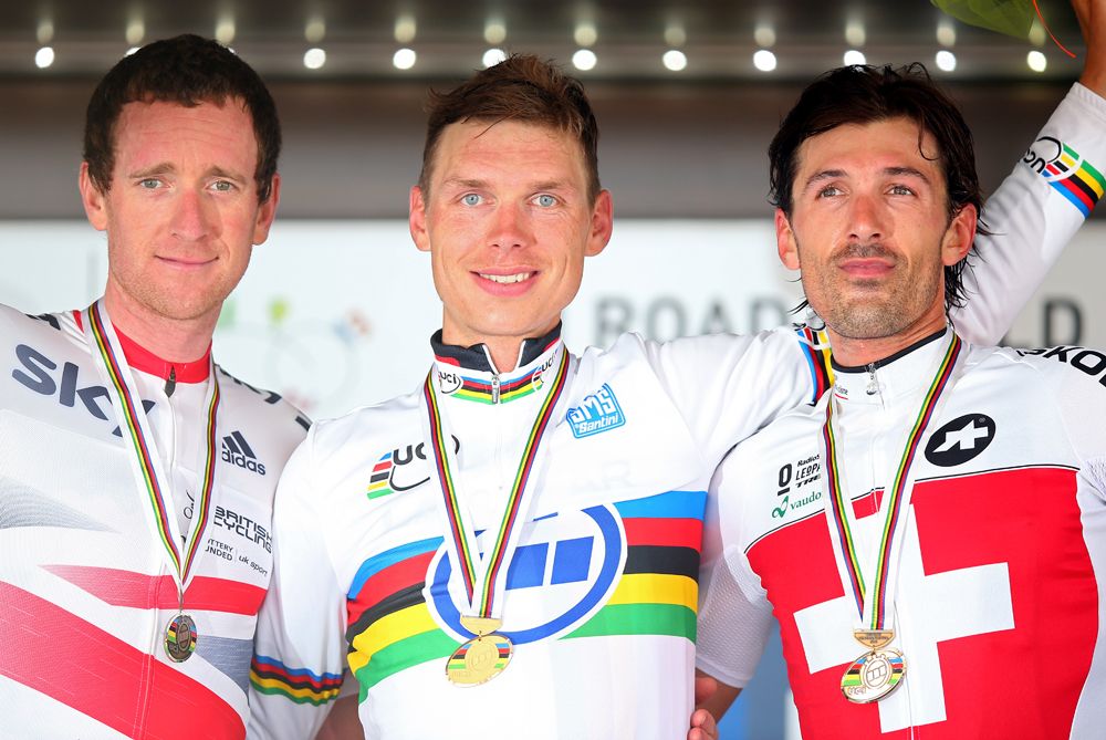 Second on the podium in the Worlds time trial in 2013