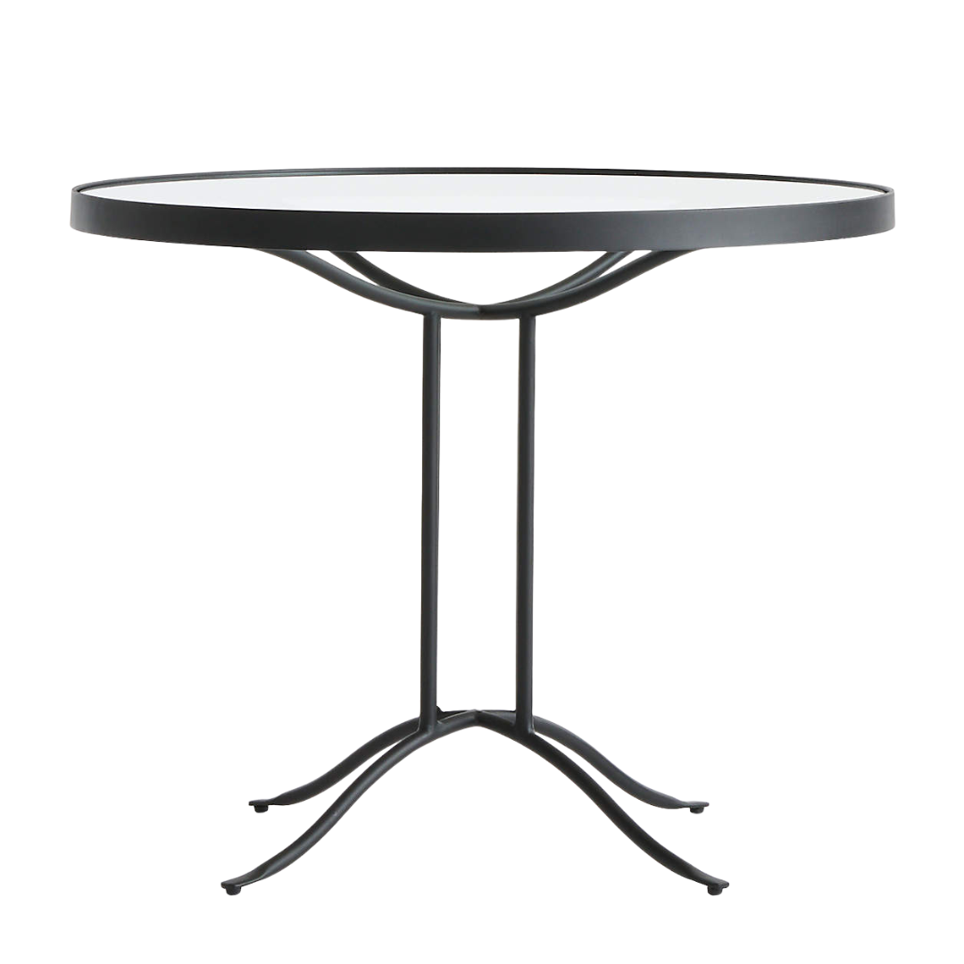 Galleria 35" Metal and Glass Top Outdoor Bistro Table