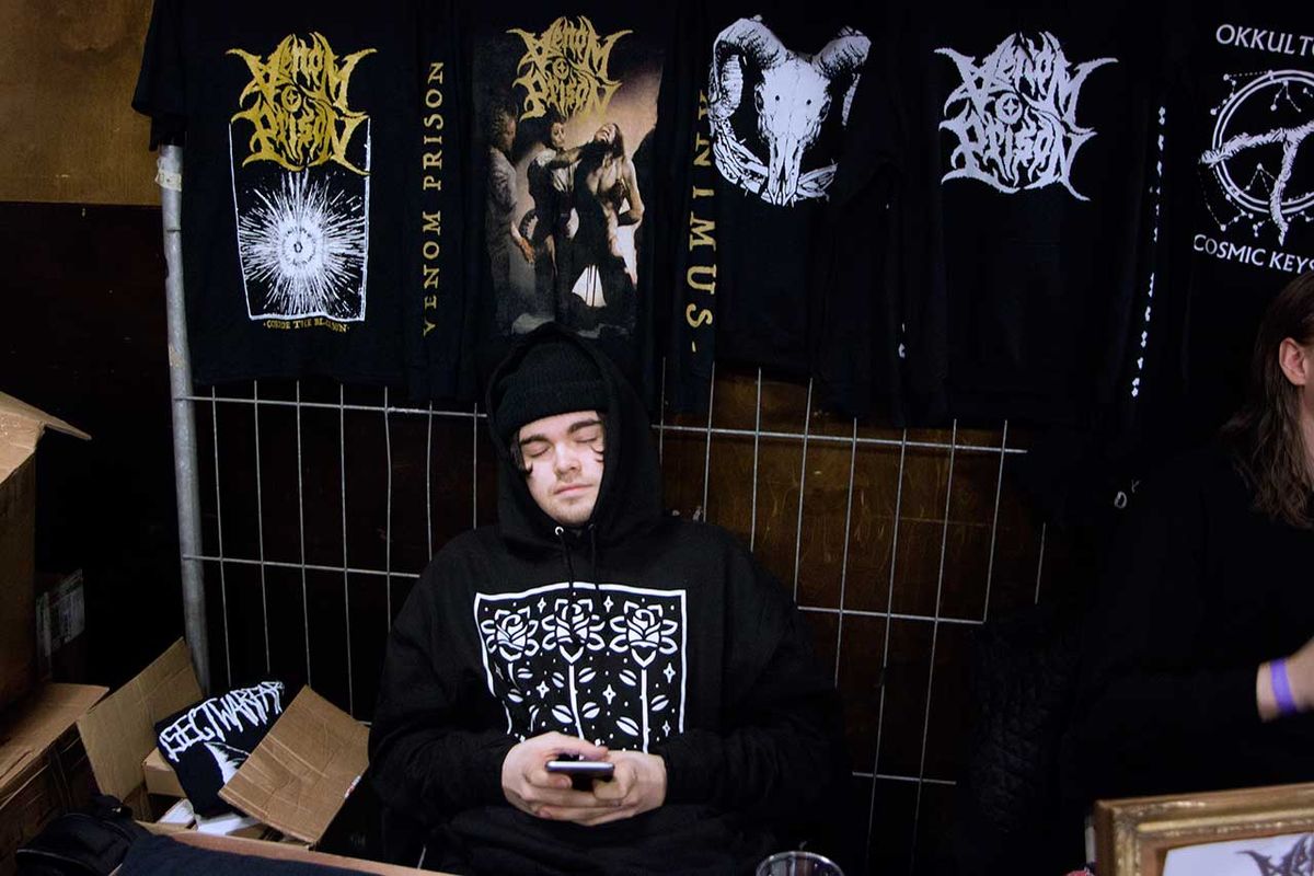 Here is our merch guy Zac at Bloodshed Fest in Holland. It was a busy day.