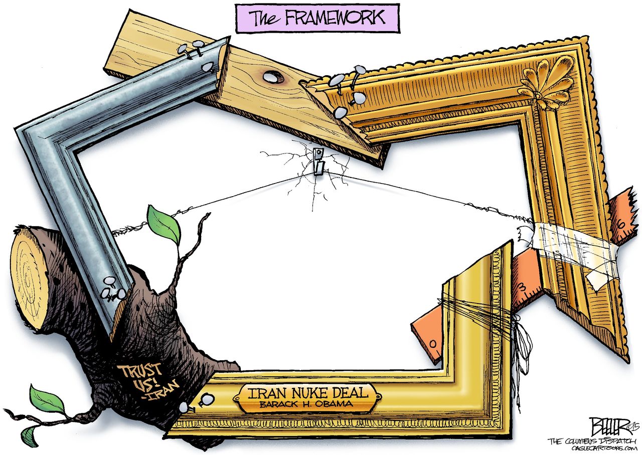 Obama cartoon U.S. Iran deal world