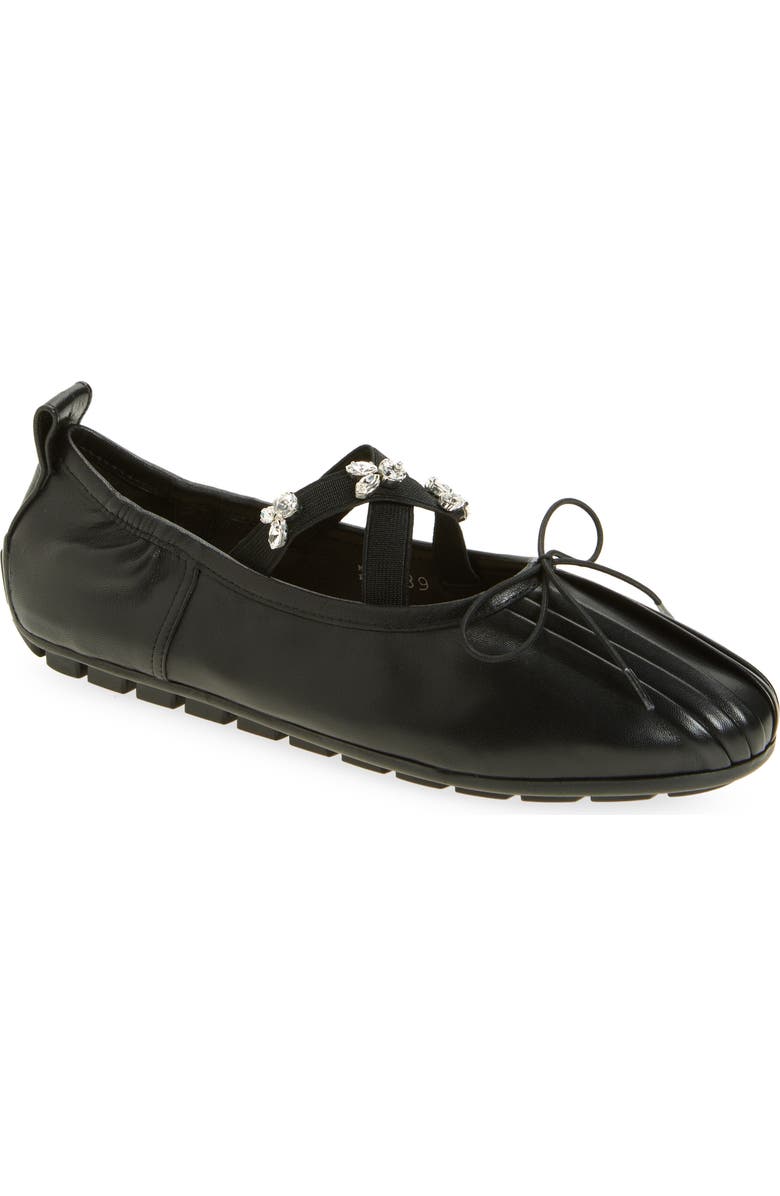 Crystal Embellished Mary Jane Ballerina Flat