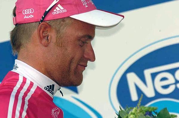 Matthias Kessler (T-Mobile) gets up on the podium