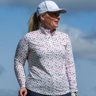 Callaway Ladies Birdie & Eagle Print Long Sleeve Golf Top 