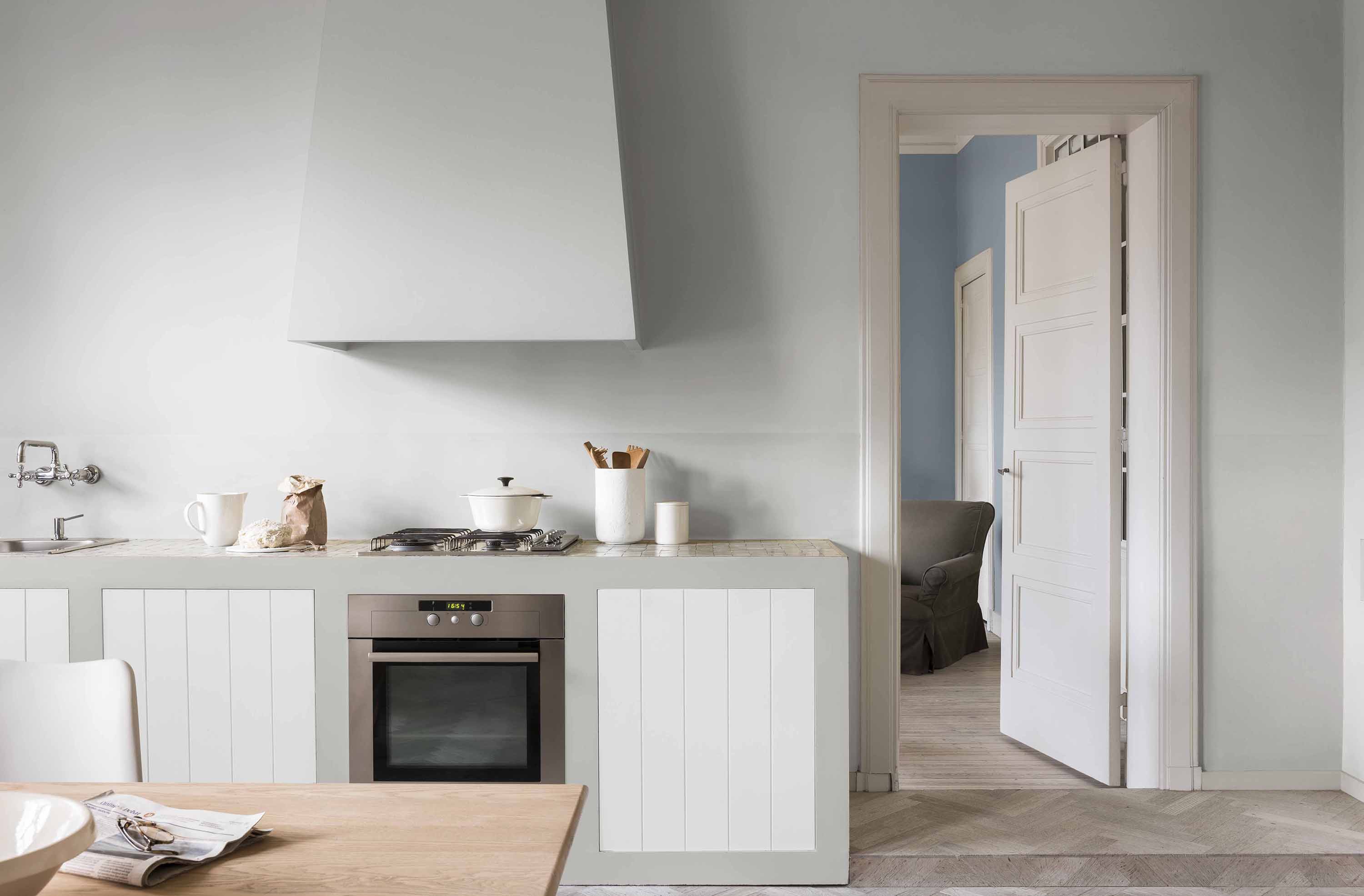 warm grey kitchen by Dulux