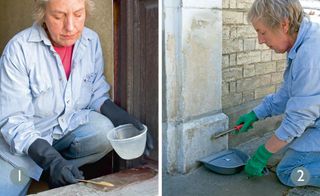 Restoring stone front door steps