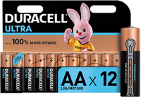 Batterie Alcaline Stilo Duracell LR06 MX1500 Ultra AA con Powercheck, Confezione: 12 da 1.5 V a 9,79.
