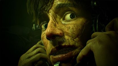 A man in a jaw trap in Saw: Genesis 