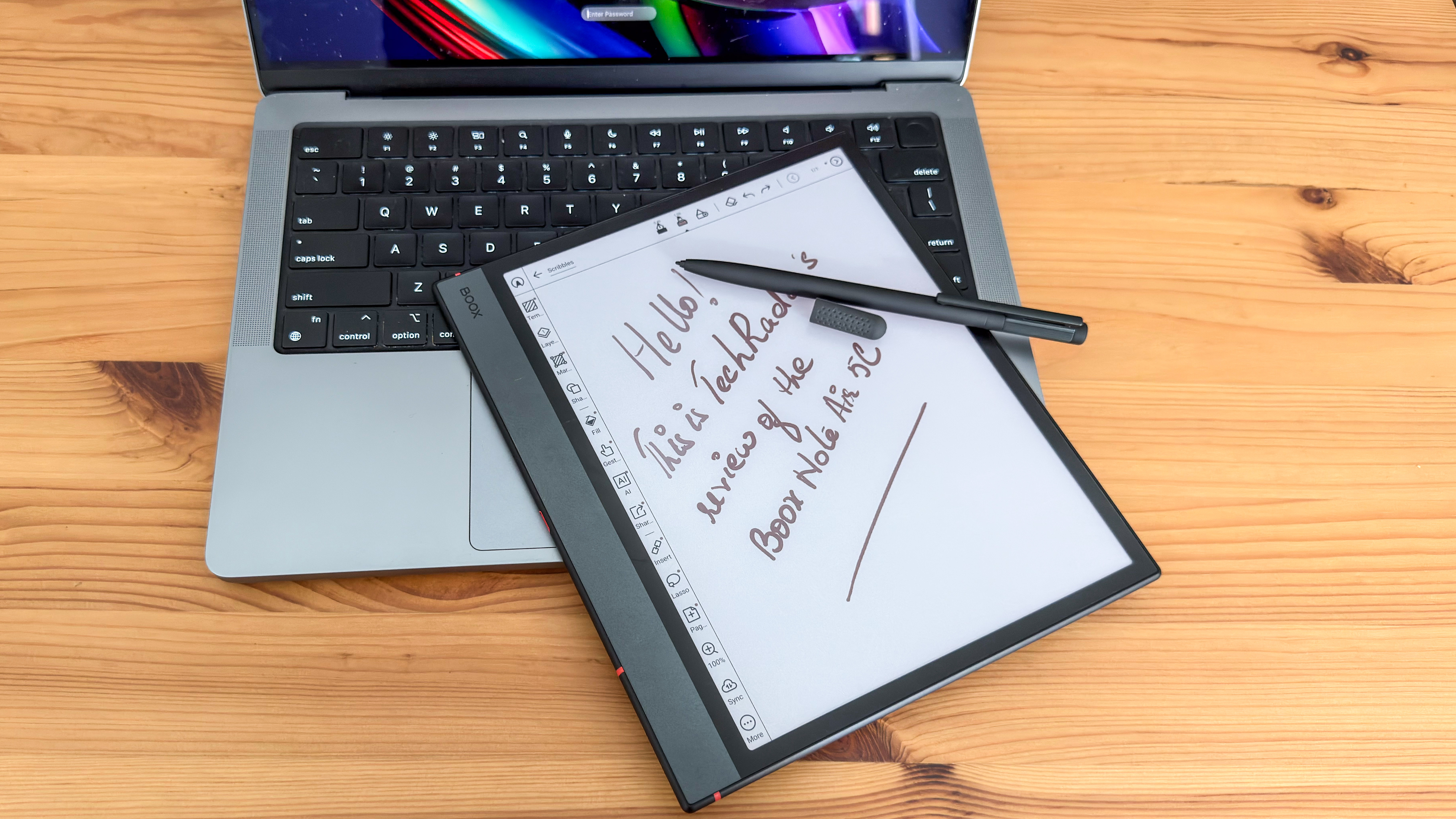 Handwritten note on the Boox Note Air5 C